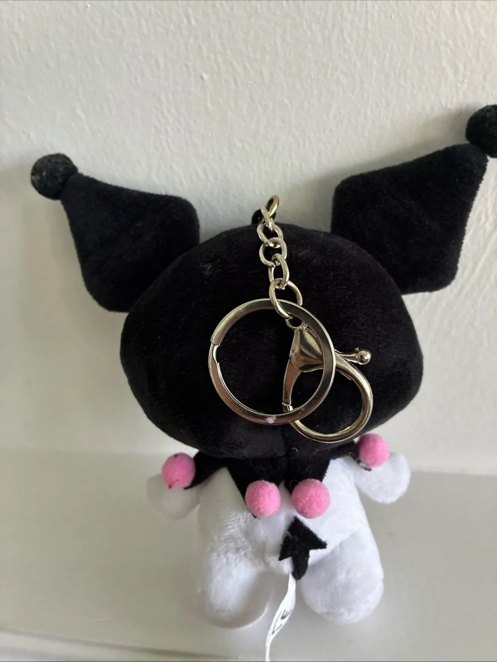 Hello Kitty Sanrio Plush Keychain Clip On - Black, White & Pink